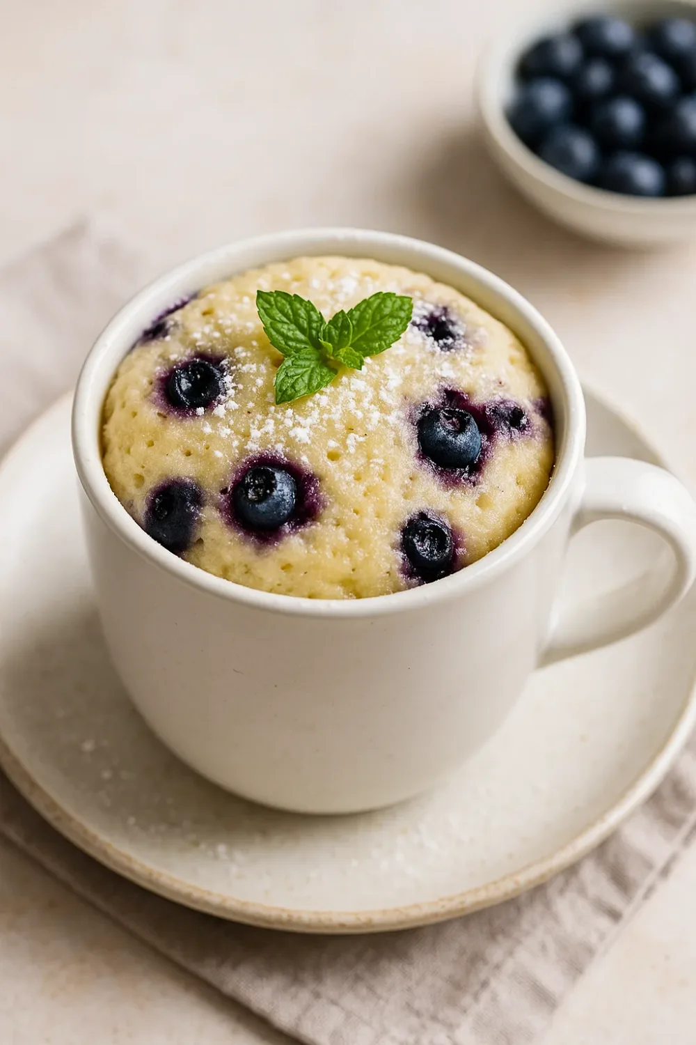Easy Blueberry Mug Cake – Ready in 90 Seconds — dessert recipe, beautifully plated and ready to serve