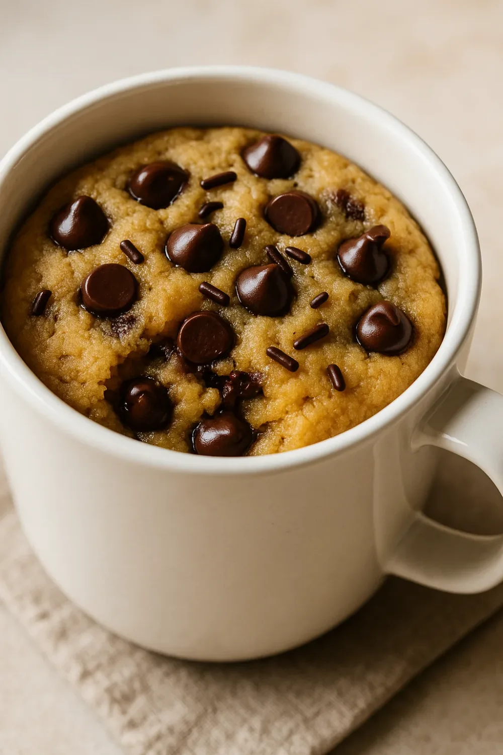 Gooey Chocolate Chip Cookie in a Mug for Quick Dessert — dessert recipe, beautifully plated and ready to serve