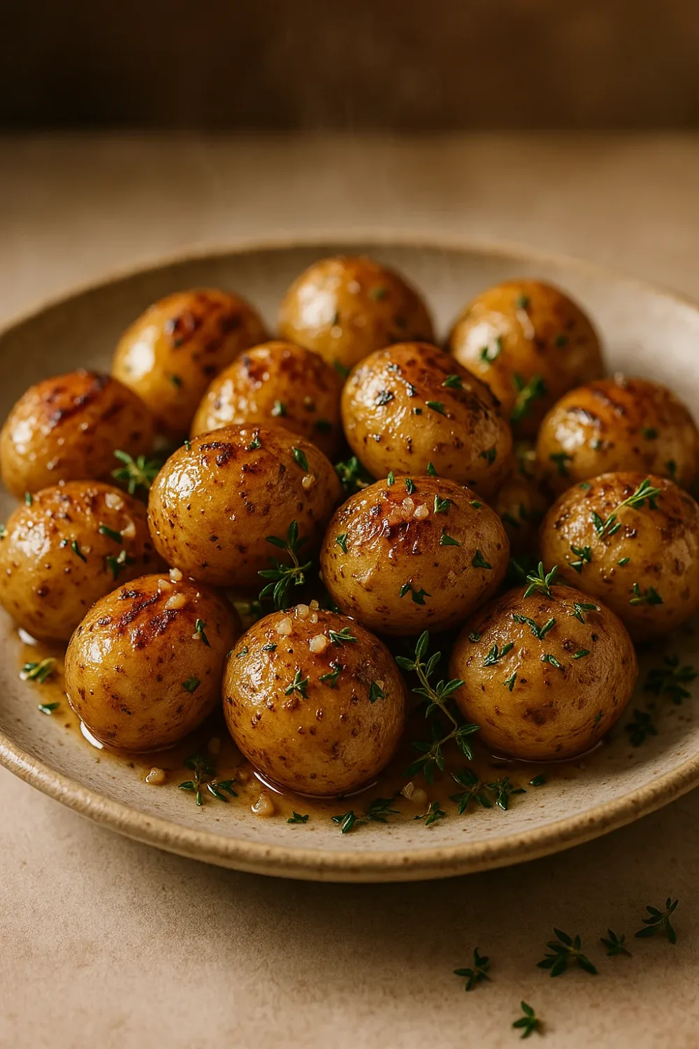 Savory Garlic Thyme Roasted Potatoes for a Delicious Dinner — dinner recipe, beautifully plated and ready to serve
